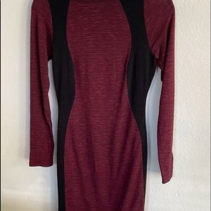 Burgundy with black sweater dress, size s